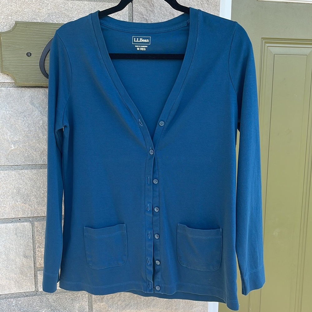 L.L.Bean Women's Size M Cardigan Teal
